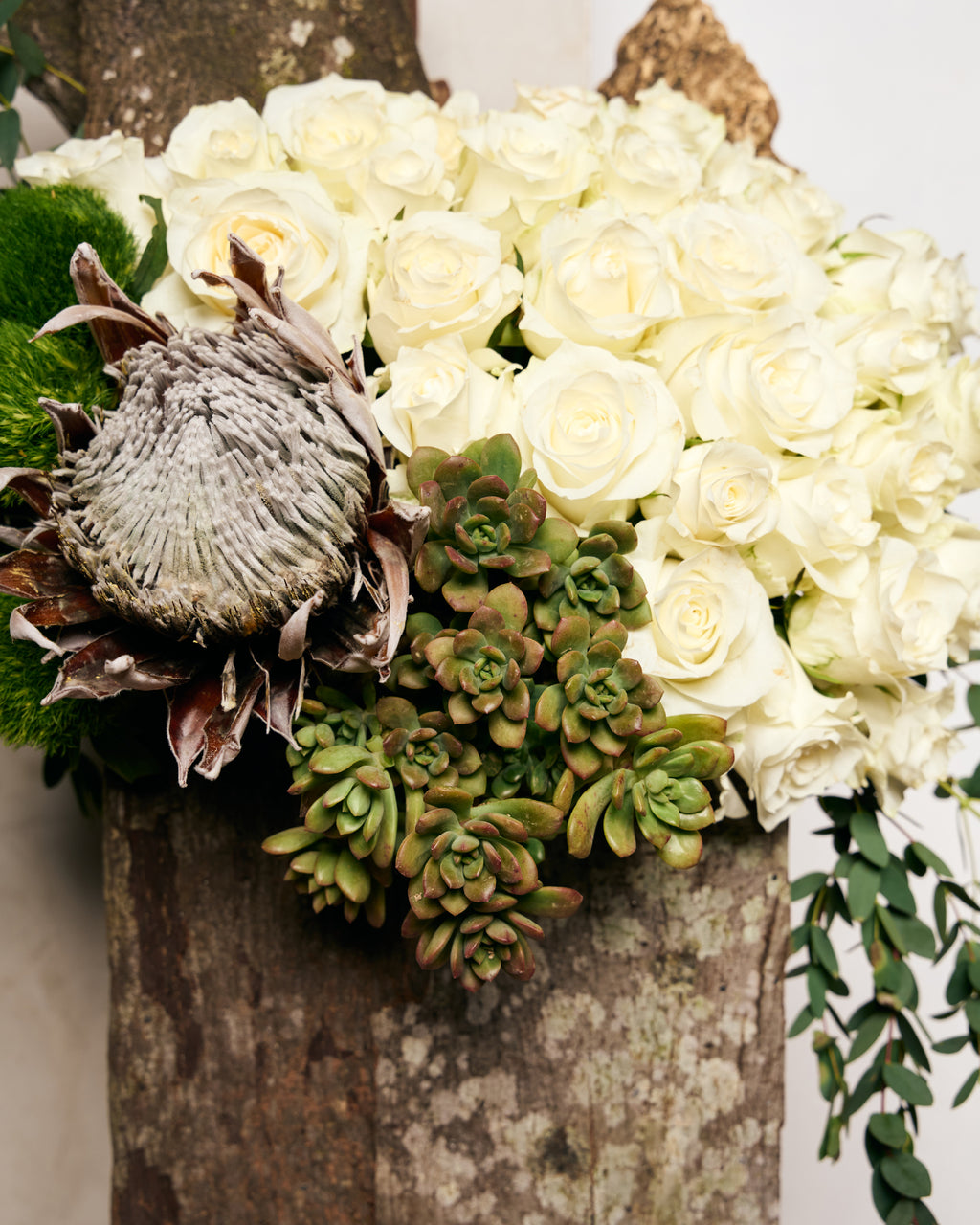 ASIAN ROSES & EUCALYPTUS